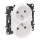 Legrand - Διπλή οικιακή πρίζα χωρίς πλαίσιο 250V/16A NILOE STEP λευκή