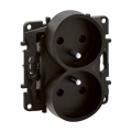 Legrand - Διπλή οικιακή πρίζα χωρίς πλαίσιο 250V/16A NILOE μαύρη