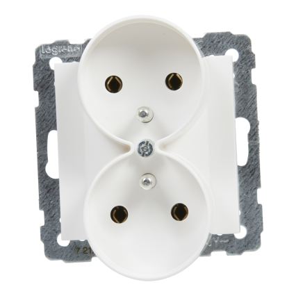 Legrand - Διπλή οικιακή πρίζα χωρίς πλαίσιο 250V/16A SUNO λευκή
