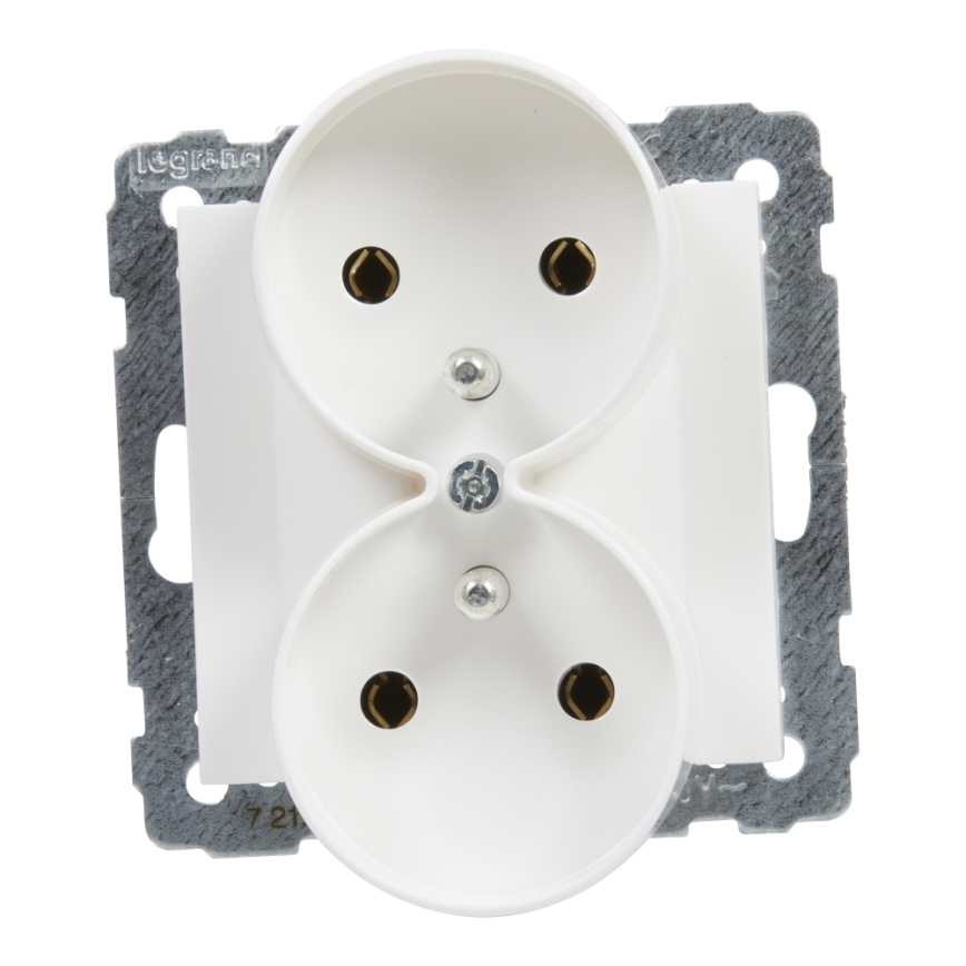 Legrand - Διπλή οικιακή πρίζα χωρίς πλαίσιο 250V/16A SUNO λευκή