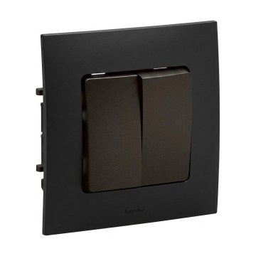 Legrand - Διπλός σειριακός διακόπτης č. 5 με πλαίσιο NILOE μαύρο