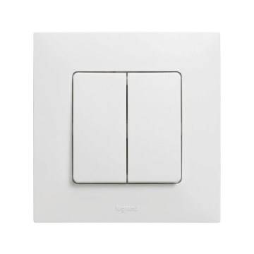 Legrand - Διπλός διακόπτης σκάλας αρ. 6+6 με πλαίσιο NILOE λευκό