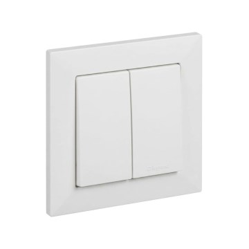 Legrand - Διπλός διακόπτης σκάλας αρ. 6+6 με πλαίσιο SUNO λευκό