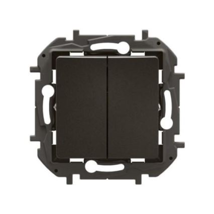 Legrand - Διπλός διακόπτης σκάλας χωρίς πλαίσιο αρ. 6+6 NILOE μαύρος