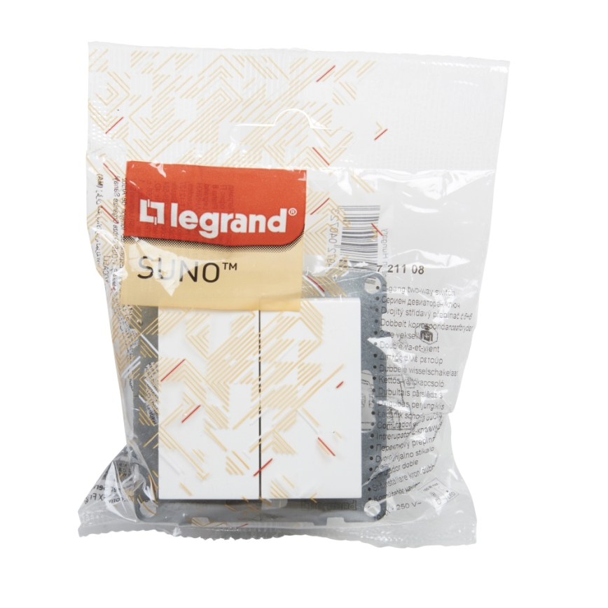 Legrand - Διπλός διακόπτης σκάλας χωρίς πλαίσιο αρ. 6+6 SUNO λευκός