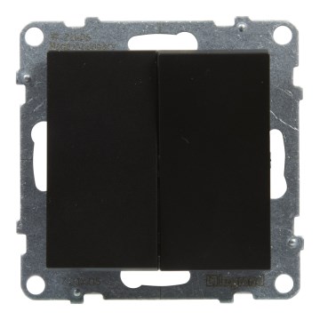 Legrand - Διπλός διακόπτης χωρίς πλαίσιο αρ. 5 SUNO, μαύρο