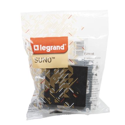 Legrand - Διπλός διακόπτης χωρίς πλαίσιο αρ. 5 SUNO, μαύρο