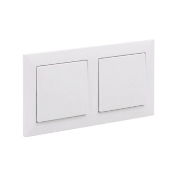 Legrand - Διπλός μονοπολικός διακόπτης č. 1 με πλαίσιο SUNO λευκό