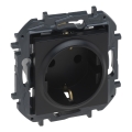 Legrand - Οικιακή πρίζα SCHUKO 250V/16A NILOE STEP μαύρη