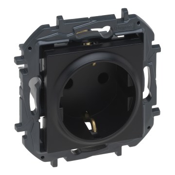 Legrand - Οικιακή πρίζα SCHUKO 250V/16A NILOE STEP μαύρη