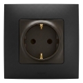 Legrand - Οικιακή πρίζα SCHUKO 250V/16A NILOE με πλαίσιο, μαύρη