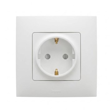 Legrand - Οικιακή πρίζα SCHUKO με πλαίσιο NILOE 250V λευκή