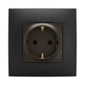 Legrand - Οικιακή πρίζα SCHUKO με πλαίσιο NILOE 250V μαύρη