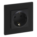 Legrand - Οικιακή πρίζα SCHUKO με πλαίσιο NILOE STEP 250V μαύρη