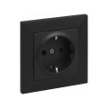 Legrand - Οικιακή πρίζα SCHUKO με πλαίσιο SUNO 250V μαύρη