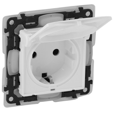 Legrand - Οικιακή πρίζα SCHUKO με πλαίσιο VALENA LIFE 250V IP44 λευκή