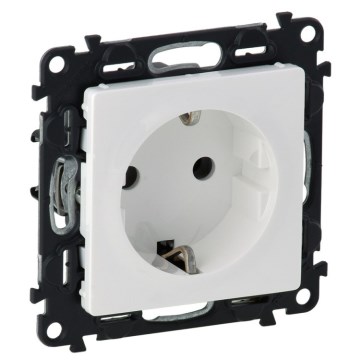 Legrand - Οικιακή πρίζα SCHUKO χωρίς πλαίσιο VALENA LIFE 250V μαύρη