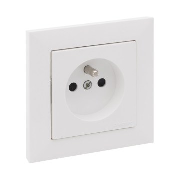Legrand - Οικιακή πρίζα τοίχου με πλαίσιο SUNO 250V λευκή