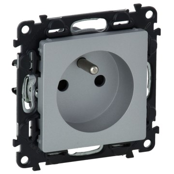 Legrand - Οικιακή πρίζα χωρίς πλαίσιο VALENA LIFE 250V IP44 αλουμίνιο