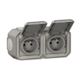 Legrand - Υπαίθρια διπλή πρίζα 250V/16A PLEXO IP55 γκρι