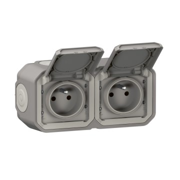 Legrand - Υπαίθρια διπλή πρίζα 250V/16A PLEXO IP55 γκρι