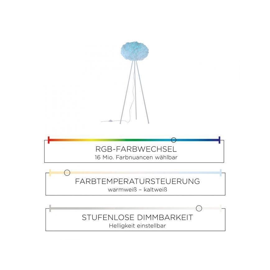 Leuchten Direkt 11212-16 - LED RGBW Επιδαπέδια λάμπα dimming NAOMI LED/10W/230V 2700-5000K Wi-Fi TUYA + τηλεχειριστήριο