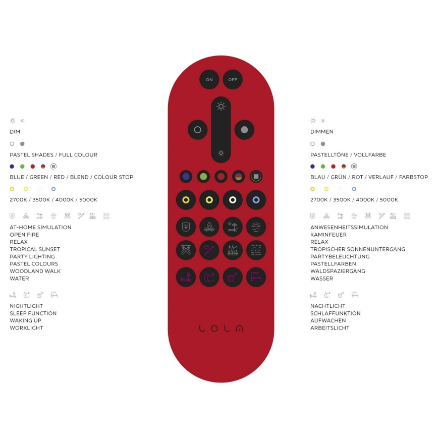 Leuchten Direkt 11212-16 - LED RGBW Επιδαπέδια λάμπα dimming NAOMI LED/10W/230V 2700-5000K Wi-Fi TUYA + τηλεχειριστήριο