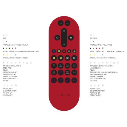 Leuchten Direkt 11212-16 - LED RGBW Επιδαπέδια λάμπα dimming NAOMI LED/10W/230V 2700-5000K Wi-Fi TUYA + τηλεχειριστήριο