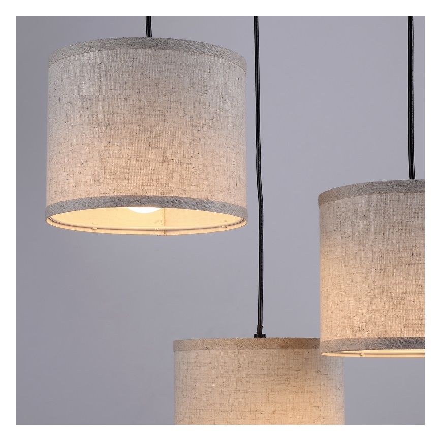 Leuchten Direkt 11236-79 - Κρεμαστό φωτιστικό οροφής τρίφωτο BARK 3xE27/40W/230V ξύλο