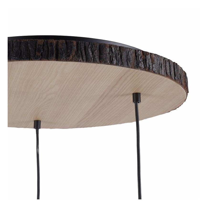 Leuchten Direkt 11236-79 - Κρεμαστό φωτιστικό οροφής τρίφωτο BARK 3xE27/40W/230V ξύλο