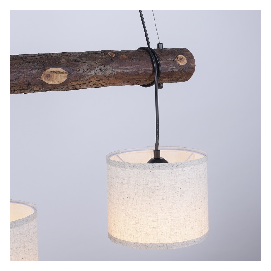 Leuchten Direkt 11238-79 - Φωτιστικό οροφής με καλώδιο BARK 3xE27/40W/230V ξύλο