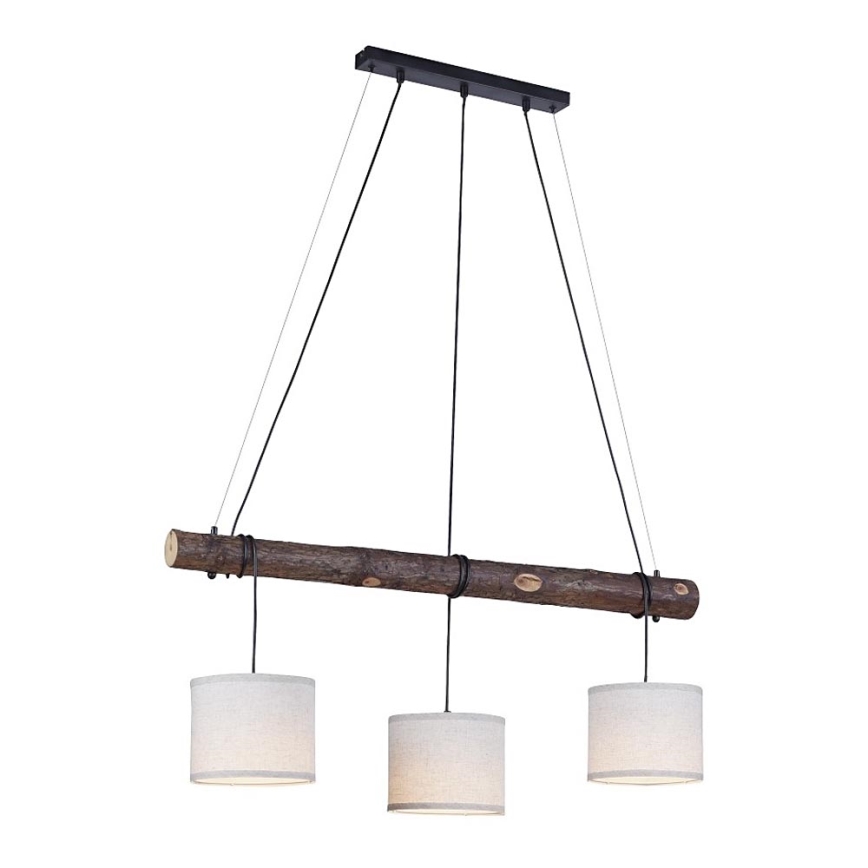 Leuchten Direkt 11238-79 - Φωτιστικό οροφής με καλώδιο BARK 3xE27/40W/230V ξύλο