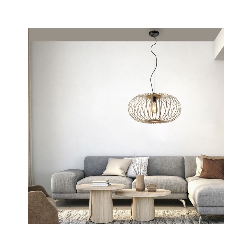 Leuchten Direkt 11409-79 - Κρεμαστό φωτιστικό οροφής RACOON 1xE27/40W/230V μπαμπού