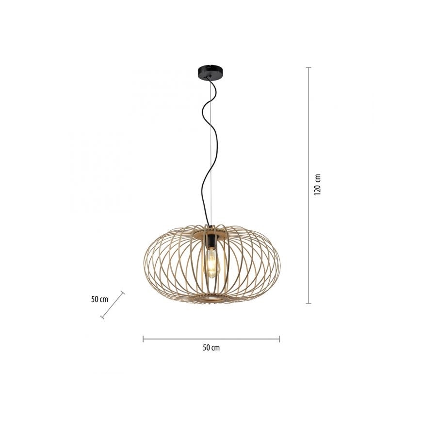 Leuchten Direkt 11409-79 - Κρεμαστό φωτιστικό οροφής RACOON 1xE27/40W/230V μπαμπού