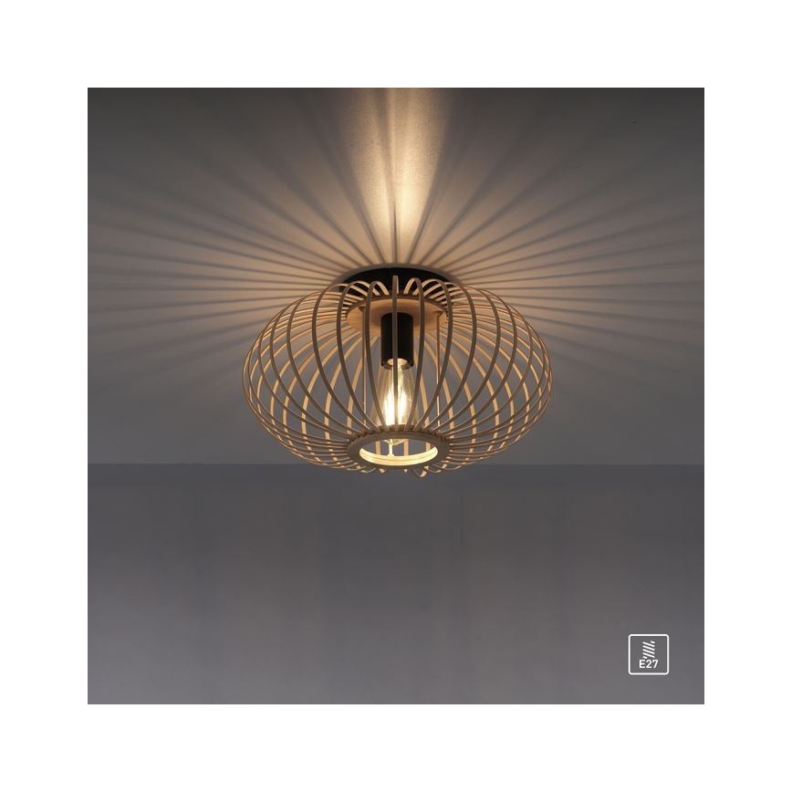 Leuchten Direkt 11410-79 - Πλαφονιέρα οροφής RACOON 1xE27/40W/230V διάμετρος 40 cm μπαμπού