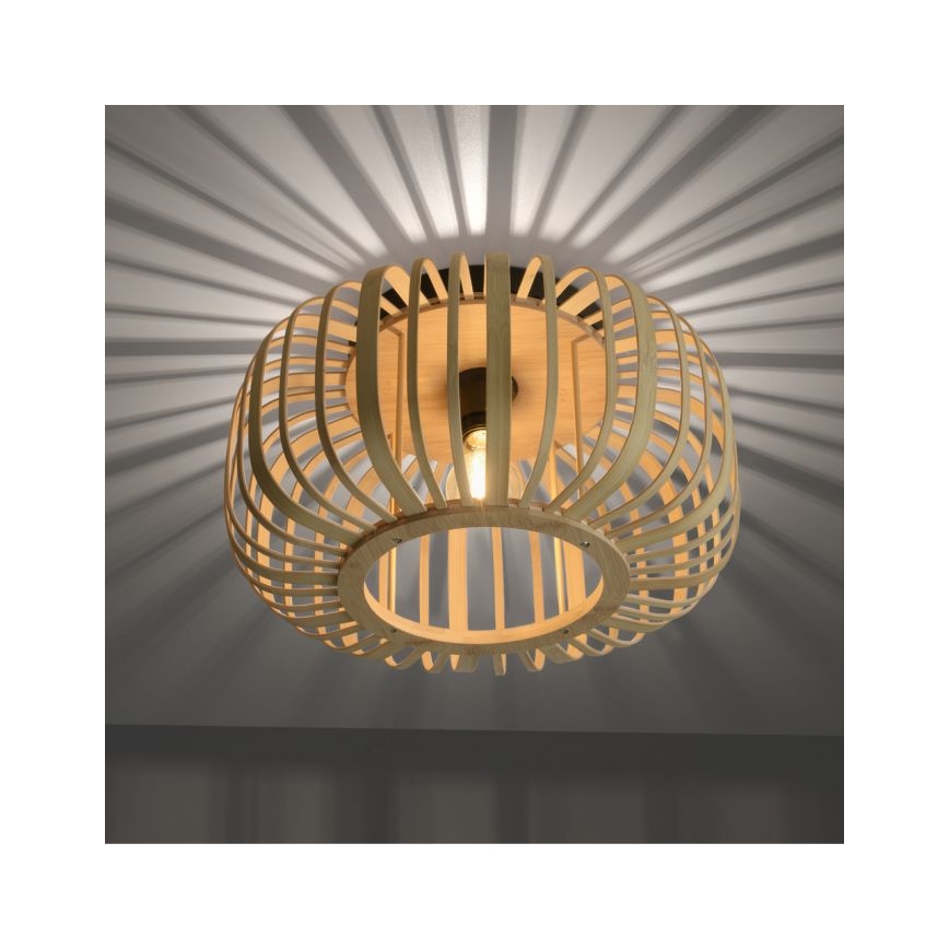 Leuchten Direkt 11412-79 - Πλαφονιέρα οροφής RACOON 1xE27/40W/230V διάμετρος 40 cm μπαμπού