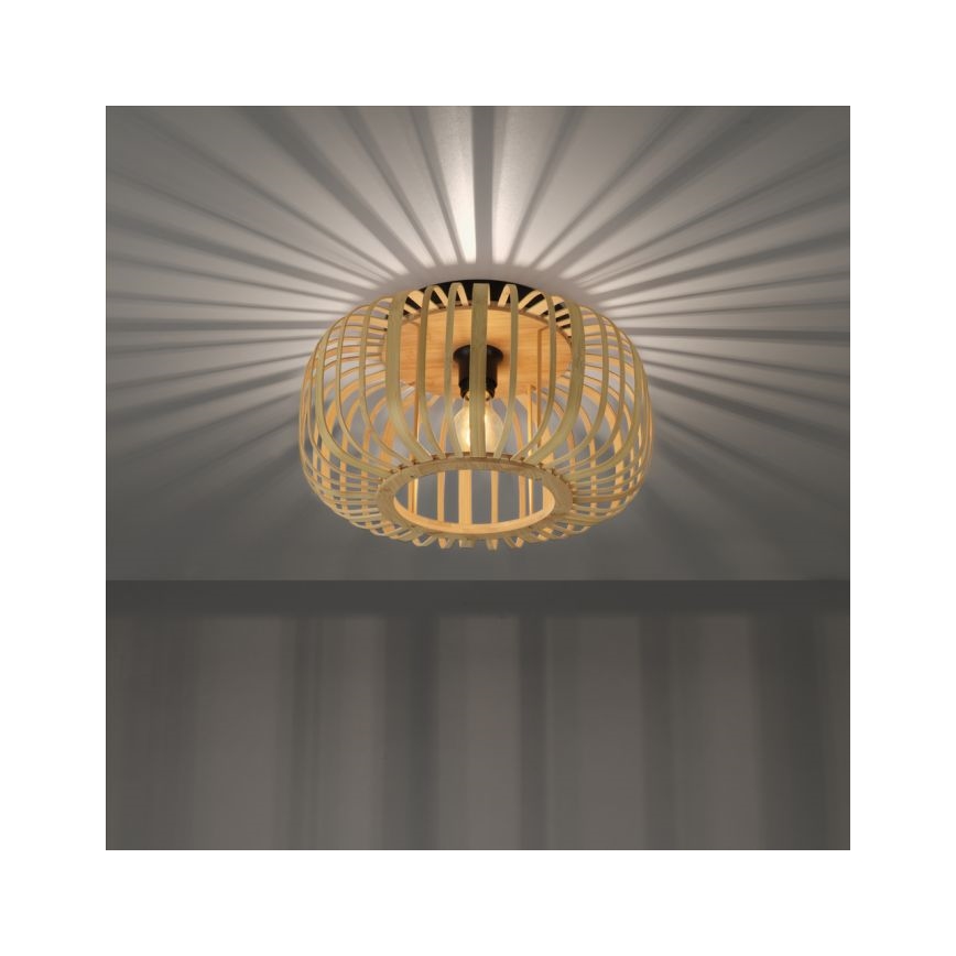 Leuchten Direkt 11412-79 - Πλαφονιέρα οροφής RACOON 1xE27/40W/230V διάμετρος 40 cm μπαμπού