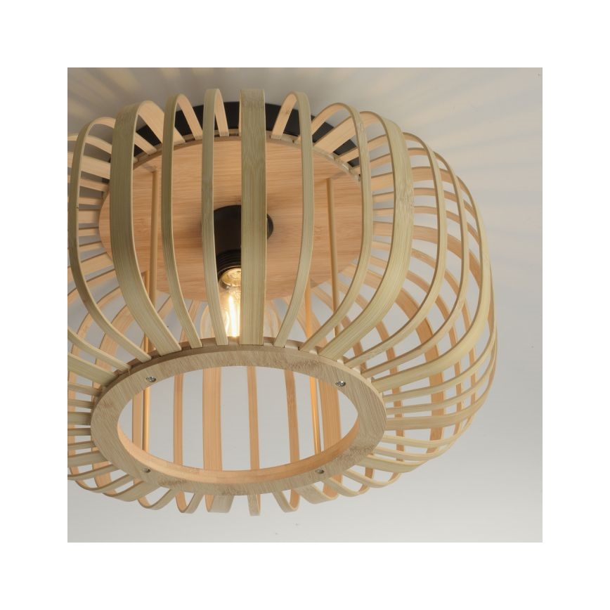 Leuchten Direkt 11412-79 - Πλαφονιέρα οροφής RACOON 1xE27/40W/230V διάμετρος 40 cm μπαμπού
