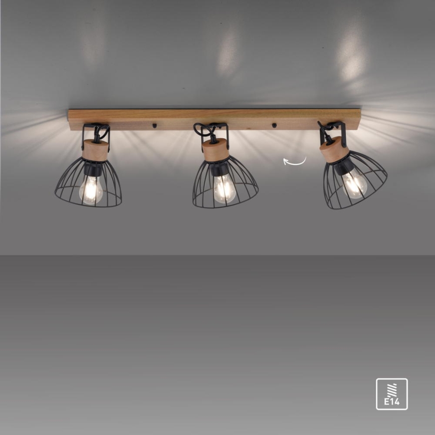 Leuchten Direkt 11418-18 - Φωτιστικό σποτ LAMI 3xE27/25W/230V ακακία/μέταλλο