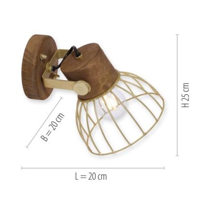 Leuchten Direkt 11486-60 - Σποτ τοίχου ALAMI 1xE27/25W/230V μάνγκο