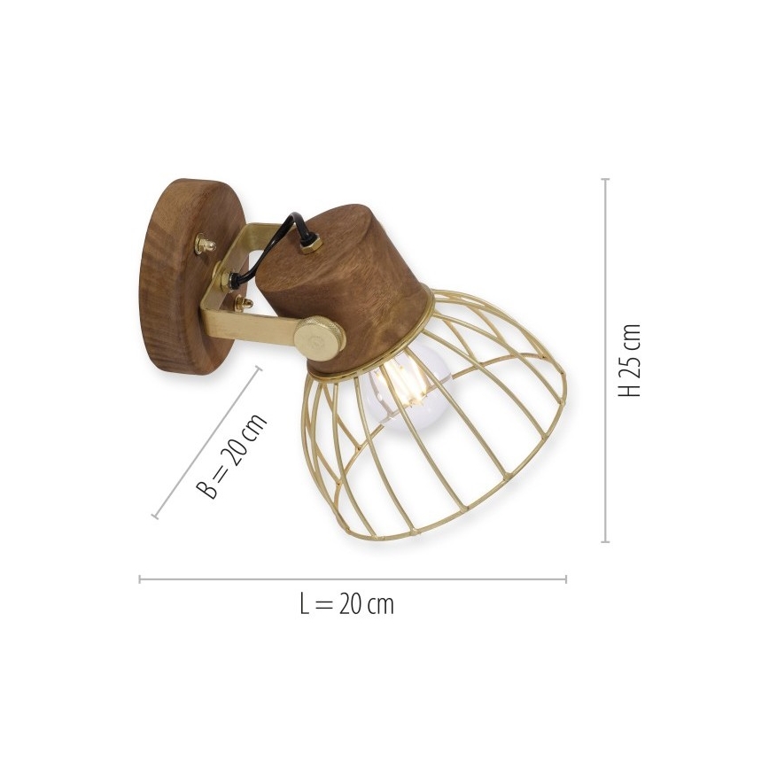 Leuchten Direkt 11486-60 - Σποτ τοίχου ALAMI 1xE27/25W/230V μάνγκο