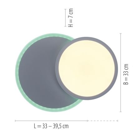 Leuchten Direkt 11662-16 - LED RGB dimmable φωτιστικό οροφής ARENDA LED/21W/230V + τηλεχειριστήριο