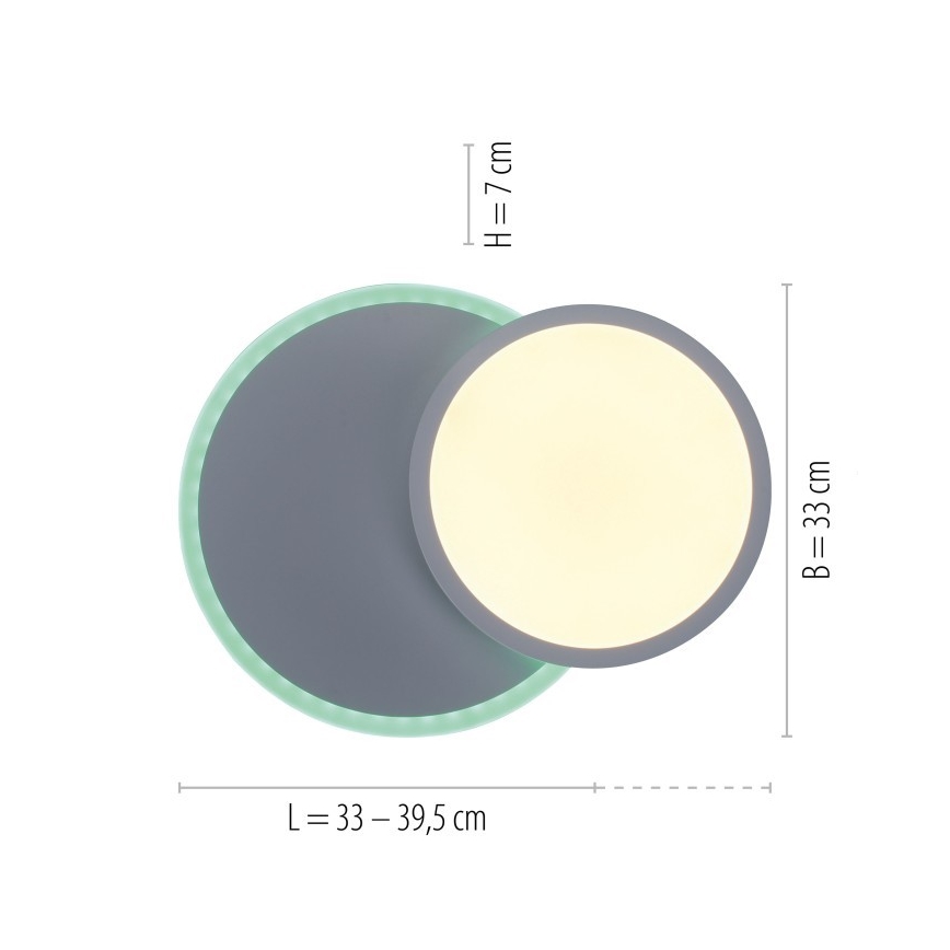Leuchten Direkt 11662-16 - LED RGB dimmable φωτιστικό οροφής ARENDA LED/21W/230V + τηλεχειριστήριο