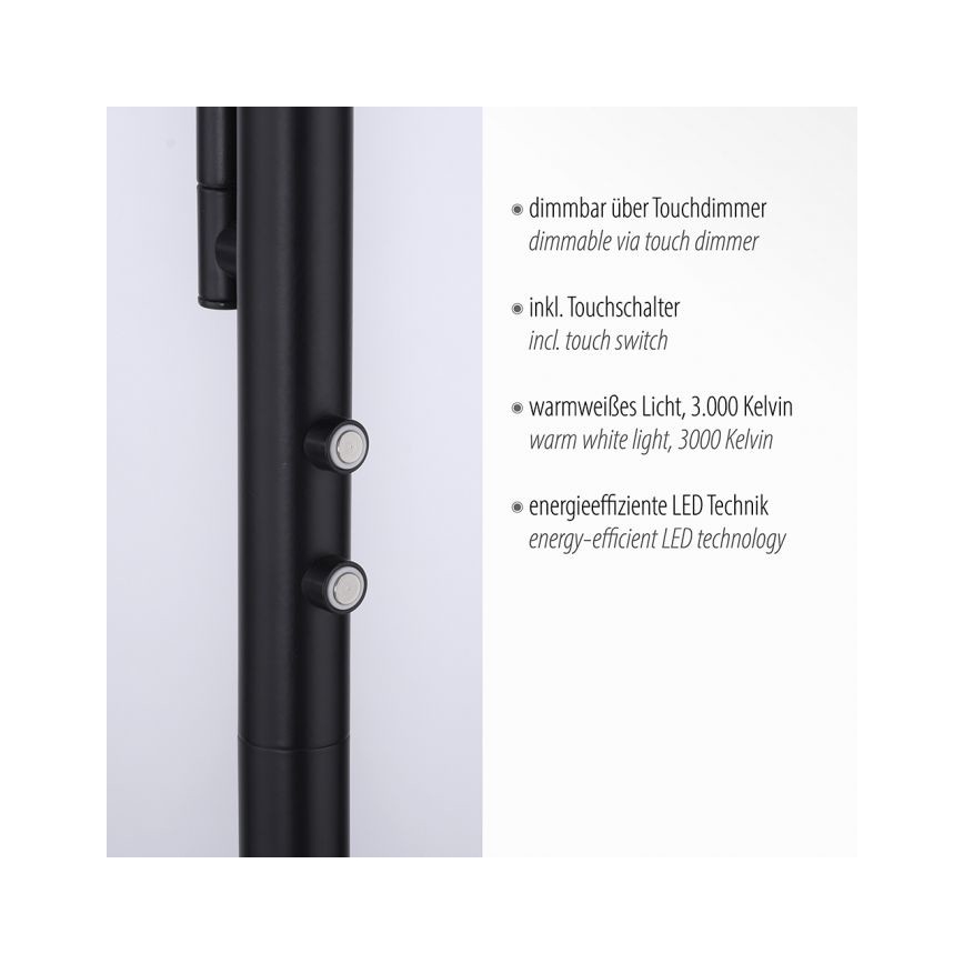 Leuchten Direkt 11710-18 - Φωτιστικό δαπέδου LED Dimmable HANS LED/21,5W/230V + LED/4W