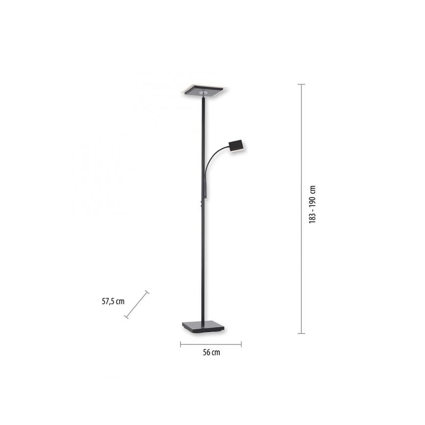 Leuchten Direkt 11710-18 - Φωτιστικό δαπέδου LED Dimmable HANS LED/21,5W/230V + LED/4W