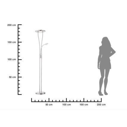 Leuchten Direkt 11778-55 - LED Dimmable λάμπα δαπέδου HELIA LED/16.8W/230V + 2xLED/3.8W