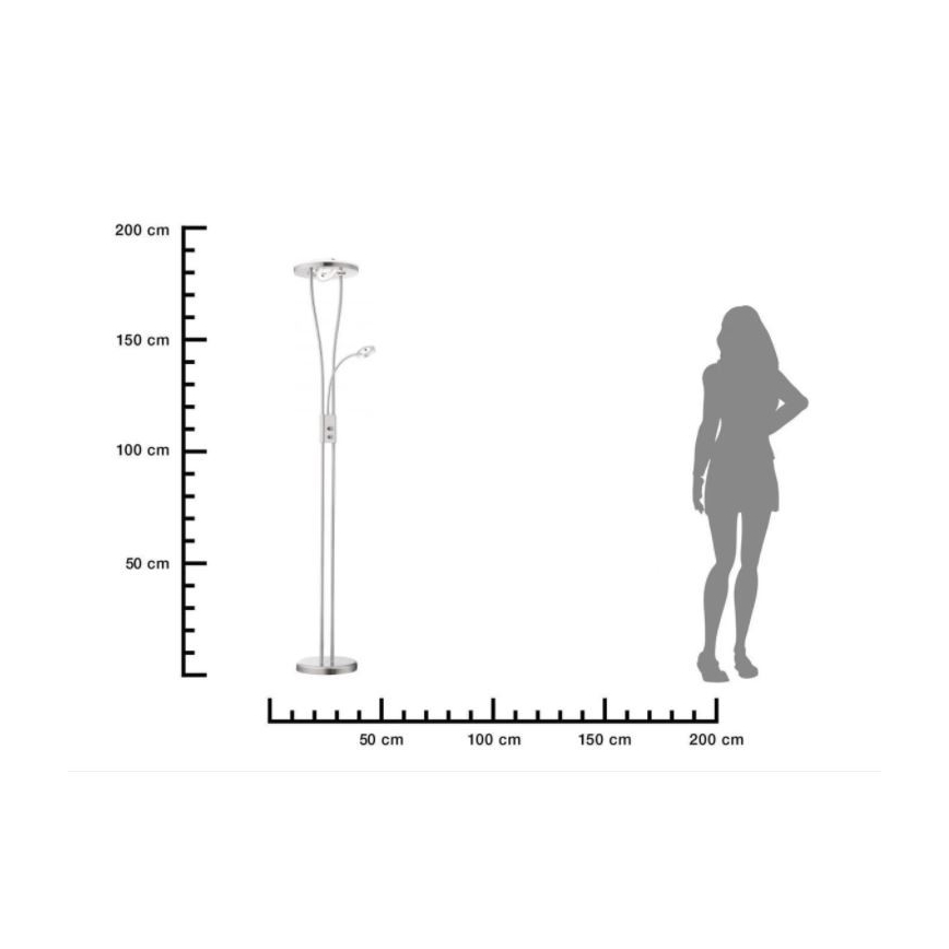 Leuchten Direkt 11778-55 - LED Dimmable λάμπα δαπέδου HELIA LED/16.8W/230V + 2xLED/3.8W