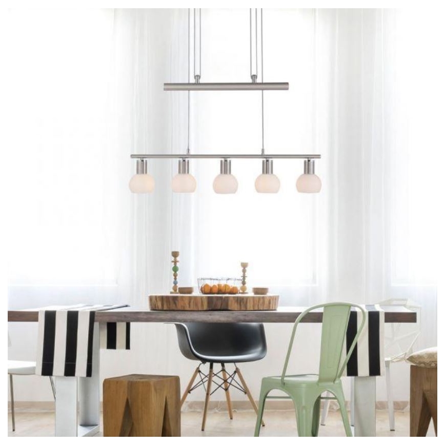 Leuchten Direkt 11939-55 - Πολύφωτο κρεμαστό ράγα BENEDIKT 5xE14/40W/230V
