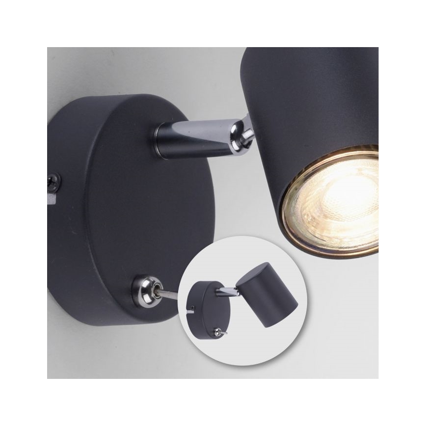 Leuchten Direkt 11941-13 - LED Επιτοίχιο σποτ TARIK 1xGU10/5W/230V μαύρο