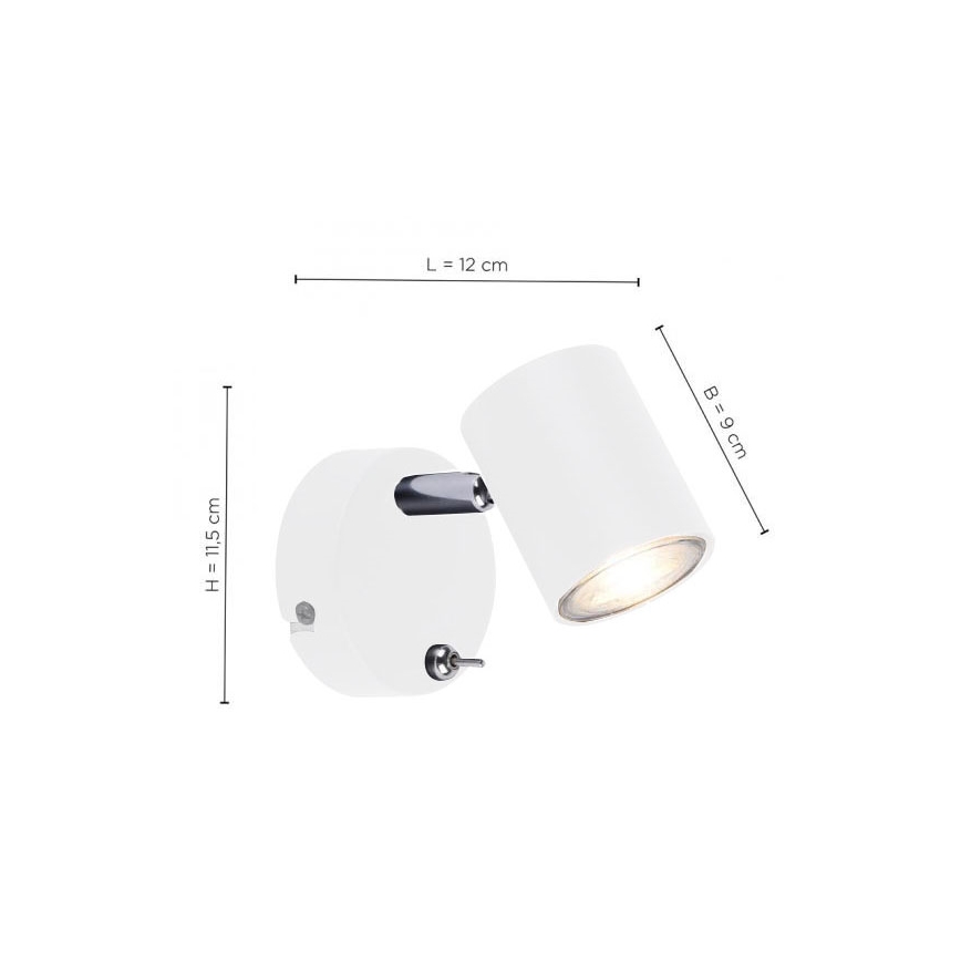 Leuchten Direkt 11941-16 - LED Επιτοίχιο σποτ TARIK 1xGU10/5W/230V λευκό